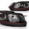 VW Golf 6 - lampy przód ciemne LED U-Type DRL TTe